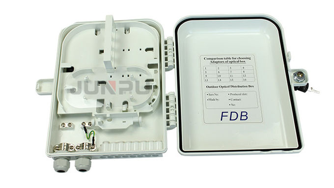 Коробка распределения Ftth на открытом воздухе, волокно - оптический материал коробки распределения белый PC+ABS 2