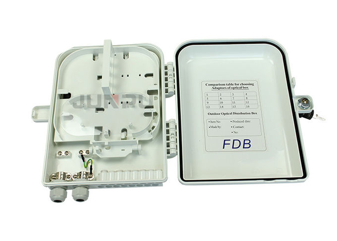 Коробка распределения Ftth на открытом воздухе, волокно - оптический материал коробки распределения белый PC+ABS 0